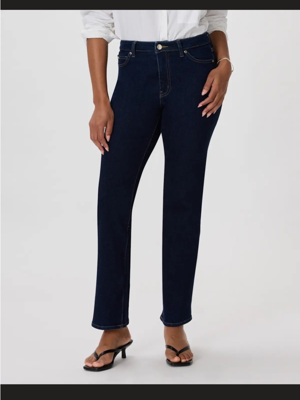 Quince Bella straight leg stretch jeans - deep rinse